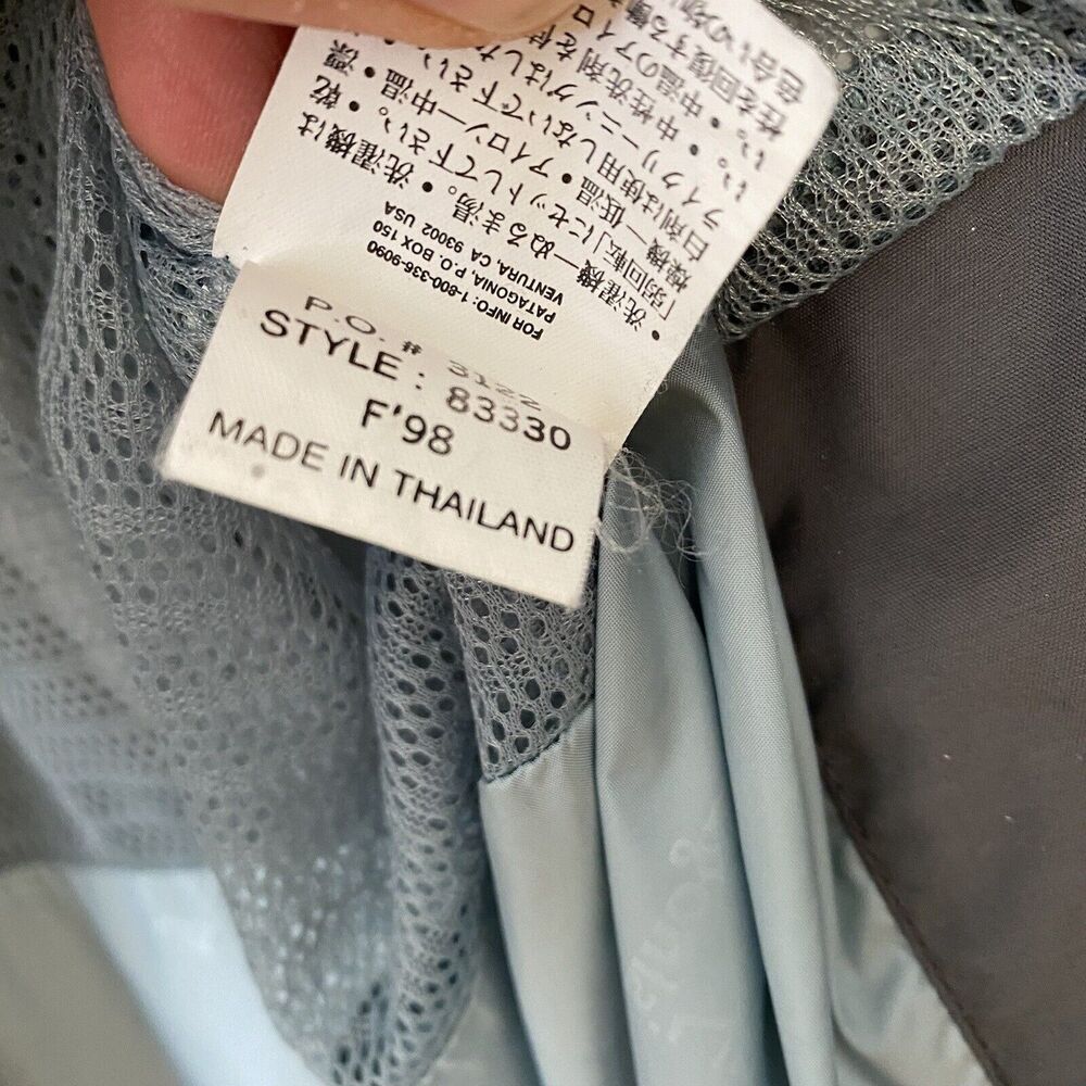 Vintage Patagonia Shell Jacket‎ 90's Men's Small Waterproof Hooded Blue Zipper - Picture 9 of 9